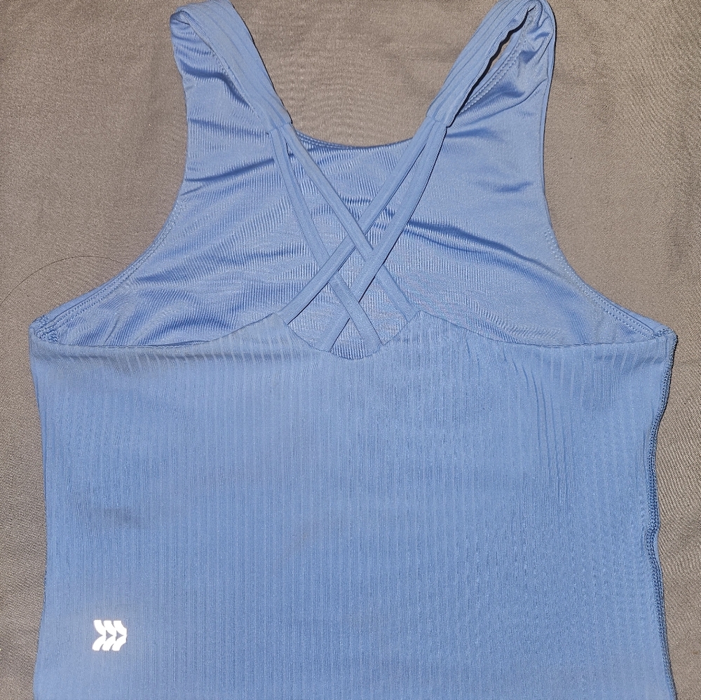 Light-Blue Ribbed Tank-Top - Picture 2 of 2